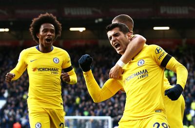 Alvaro Morata, right is back among the goals for Chelsea. Getty