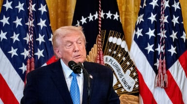 US President Donald Trump said he was 'ordering a total and complete blockage'. Bloomberg