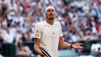 Alexander Zverev during the Wimbledon final. Getty Images