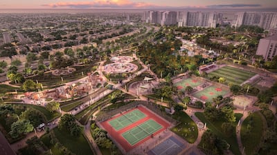 Aldar's Noya Central Park on Yas Island. The developer will begin construction of its Yas Park Gate project in the first quarter of 2023. Photo: Aldar