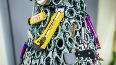 Switchblades, lighters and knives are items that are commonly found and confiscated from passengers' hand luggage according to Vidas Ksanas, chief safety and security at Lithunian Airports. Courtesy of Martynas Jaugelavicius, Lithuanian Airports