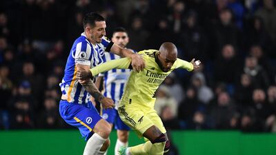 Alexandre Lacazette (Aubameyang 72) - Lacazette was introduced and found out why Aubameyang was isolated. Brighton got the better of both strikers today. PA