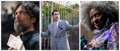 Peter Dinklage as Casca Highbottom, Jason Schwartzman as Lucky Flickerman and Viola Davis as Dr Volumnia Gaul. Photo: Lionsgate