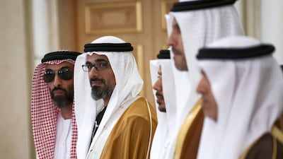 Sheikh Tahnoon bin Zayed and Major General Sheikh Khaled bin Mohamed bin Zayed attend the swearing-in ceremony. Ministry of Presidential Affairs