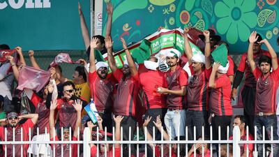 Crowd during the match between Lahore Qalandars and Karachi Kings in the Pakistan Super League T20 match at Sharjah Cricket Stadium in Sharjah. ( Pawan Singh / The National )