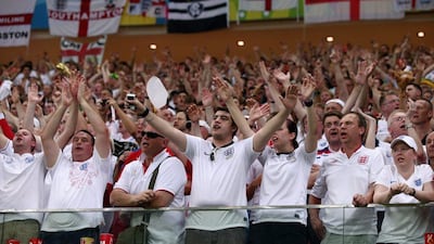 England fans supporting their team inside the Arena Amazonia during the match against Italy at the 2014 World Cup in Manaus, Brazil on Saturday. Adam Pretty / Getty Images