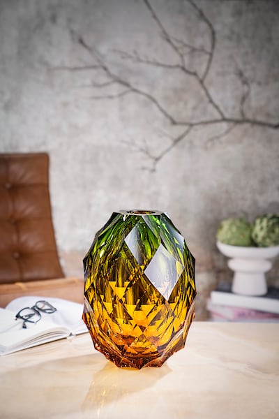 A multi-hued vase by Moser. Photo: Moser