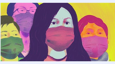 Illustrator Stephanie Belbin says she was moved by the image of the medical workers on strike in Hong Kong. Courtesy Stephanie Belbin / @sbg_illustration