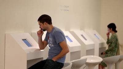 6 Art meets literature. One of the things that made the exhibition by the winners of the Abraaj Group Art Prize stand out – other than the five different but interesting projects – was a bank of iPads installed for public viewing and containing abstract writings and poems by five authors invited to respond to the five artists’ work (even though it wasn’t yet produced when they started the project). The idea was experimental and the results were really interesting. Pawan Singh / The National