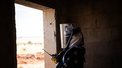 A member of the Halo Trust's mine clearance team in Syria. Photo: Halo Trust