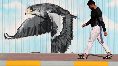 Street art spotted near Abu Dhabi’s Marina Mall. Chris Whiteoak / The National