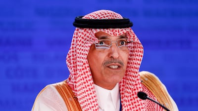 Saudi Finance Minister Mohammed Al Jadaan at the annual meetings of the IMF and World Bank in Washington in April 2024. Bloomberg