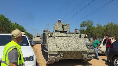 Troops in Zawtar Al Gharbiyeh. Reuters