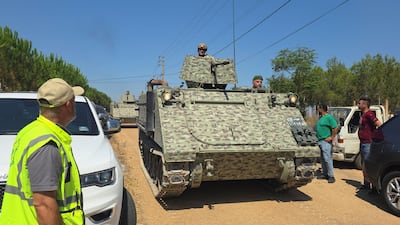 Lebanese army troops enter the town of Zawtar Al Gharbiyeh after Israeli forces withdrew from the area. Reuters