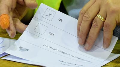A cross marks a NO vote on a ballot paper. Jeff J Mitchell / Getty Images