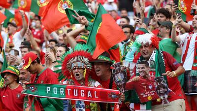Portugal fans in the Puskas Arena. Reuters