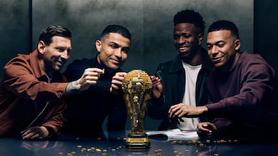 Lionel Messi, Cristiano Ronaldo, Vinicius Jr and Kylian Mbappe have partnered with Lego and starred in an advert ahead of the 2026 World Cup. Photo: Lego