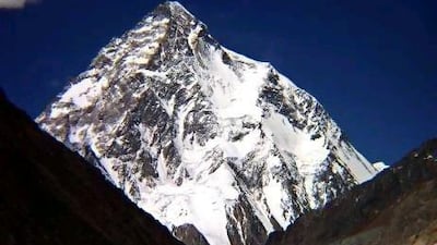 K2, on the border of Pakistan and China, is the world's second-highest peak.
