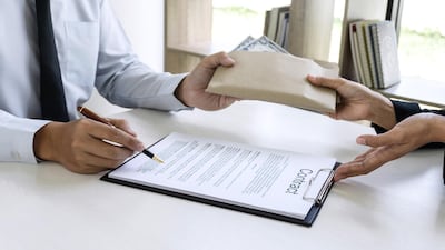 A few employers are asking departing employees to accept delayed gratuity payments as businesses face financial difficulty. Getty