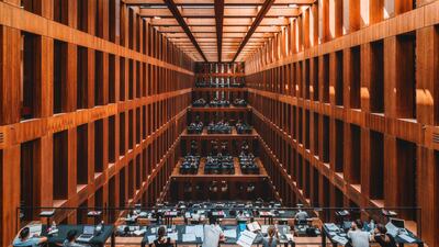 Scholars in a cage by Vincenzo Avallone, shot at Berlin's Humboldt University Library