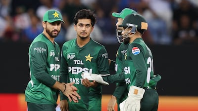 Pakistan captain Salman Agha, left, said India refusing to shake hands is not good for cricket. Chris Whiteoak / The National