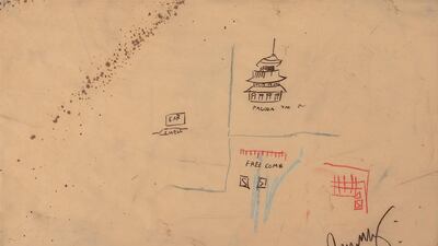 'Free Comb with Pagoda' (1986) by Jean-Michael Basquiat. Courtesy DaystromNFT