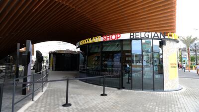 The Belgium pavilion at Expo 2020 Dubai was closed because of rain damage . All photos: Pawan Singh / The National