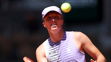 Iga Swiatek during her French Open second round. Getty Images