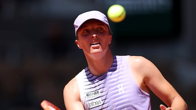 Iga Swiatek during her French Open second round. Getty Images