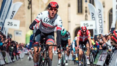 UAE Team Emirates rider Alexander Kristoff on his way to winning Stage 1 of the Tour de Slovaquie. BettiniPhoto