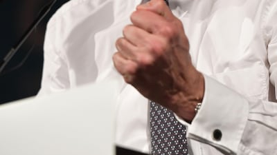 Friedrich Merz delivers a speech at the political Ash Wednesday meeting of the CDU in Apolda, eastern Germany. AFP