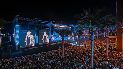 Robbie Williams performed at The Pointe on Palm Jumeirah on Friday, January 24. Courtesy MSL