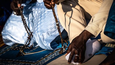 Italian Muslims attend Eid prayers in Naples. EPA
