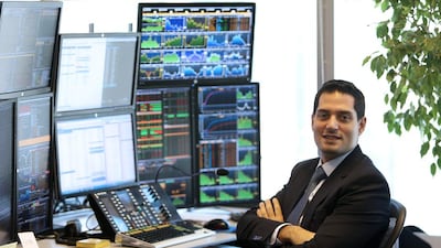 Adel Merheb, of Shuaa Capital at his office in Emirates Towers in Dubai. Pawan Singh / The National