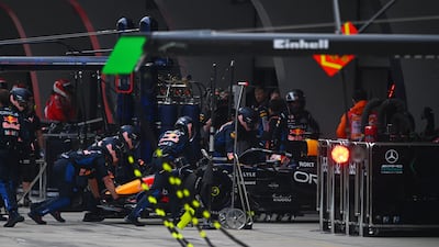 Max Verstappen of the Netherlands and Red Bull is forced to retire. Getty Images