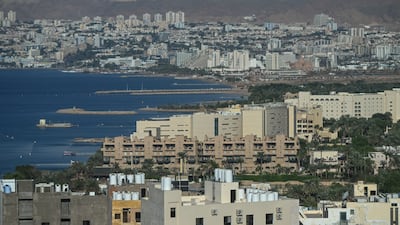 A view of the Gulf of Aqaba and the coastline of Aqaba city in Jordan. Getty Images