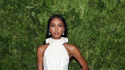 Jasmine Tookes wearing Azzi & Osta at the CFDA / Vogue Fashion Fund 2019 Awards. AFP