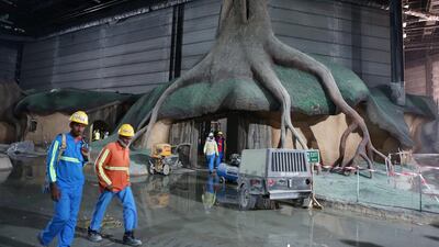 The Shrek zone is beginning to take shape.