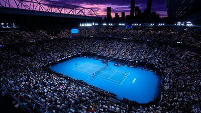 Action from the final at Melbourne Park. AP