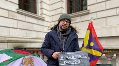 Vahid Beheshti on Day 20 of his now 33-day hunger strike. Victoria Pertusa / The National