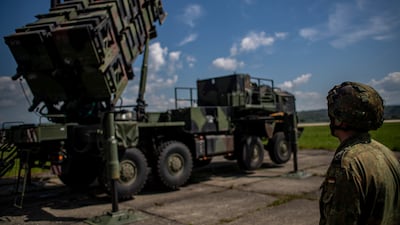 A German soldier at the launching station of Nato's Patriot missile air defence system in Sliac, Slovakia, last month. EPA