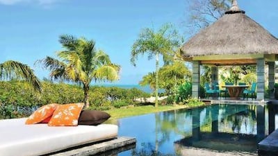 The private plunge pool at the resort's royal residence villa. Zubeyr Kureemun / Four Seasons Hotels and Resorts