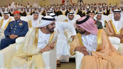 Sheikh Mohammed bin Rashid, Vice President and Ruler of Dubai, attends the graduation ceremony at UAE University in Al Ain, during which 434 students were presented with their hard-earned degrees. Wam