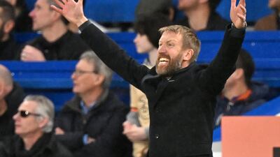 Chelsea coach Graham Potter gestures on the touchline. AFP