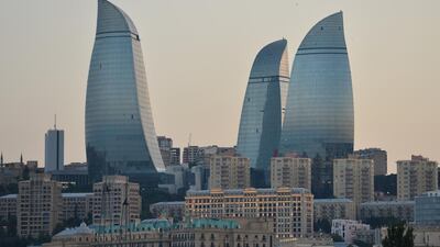 A panoramic view of Baku and the Flame Towers. Giuseppe Cacace / AFP PHOTO