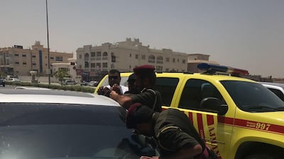 Ajman Civil Defence rescue a 20-month-old boy from a locked car. Ajman Civil Defence