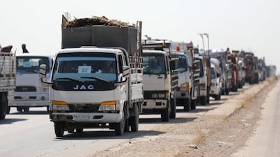 The convoy hits the road. Reuters