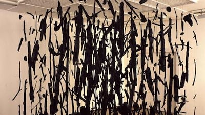 Cornelia Parker's Heart of Darkness consists of pieces of charred wood taken from the site of a forest fire in Florida.