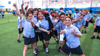 All pupils returned to classes at British School Al Khubairat in Abu Dhabi in April. All photos: Victor Besa / The National