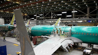 A 737 MAX aircraft at the Boeing factory in Renton, Washington. Reuters